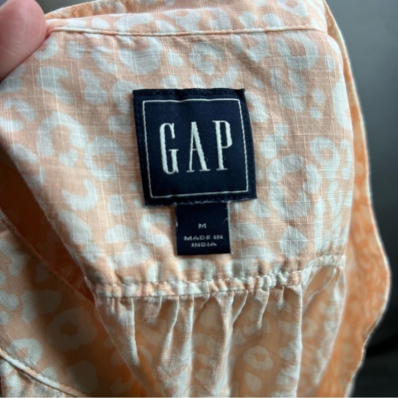 Gap Peach Leopard Print Blouse M - Picture 5 of 7